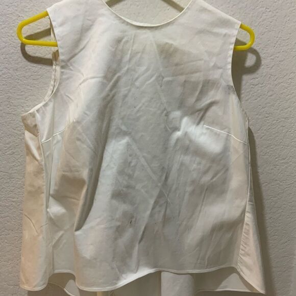 Iris & Ink Top white top size  8 US /12 UK strapless asymmetrical back pleated - Picture 3 of 9